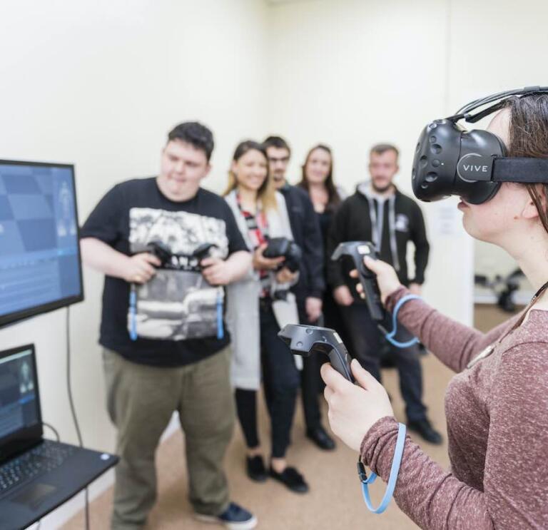 Student using Virtual Reality Headset